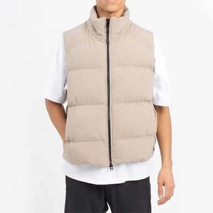 2026 Streetwear Men's High Quality Cotton Puffer Vest Custom Logo Embroidered Stand Collar New Design with OEM Service - Product Image 2