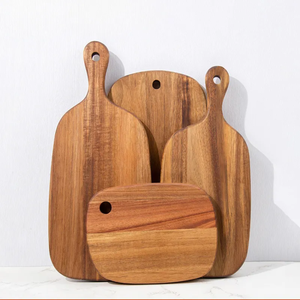Planche à découper en bois de noyer rustique, forme rectangulaire avec poignée, bloc de découpe de qualité pour la cuisine, planche à découper pour légumes - Product Image 2