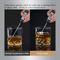 Pierres à whisky en acier inoxydable, 6 pièces avec boîte en plastique, glaçons réutilisables pour whisky, cocktail, vin, accessoires de bar