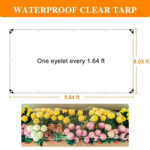 Bâche transparente 8,03 pi x 9,84 pi, indispensable, film de serre durable, bordure en corde, optimise l'environnement de croissance des plantes - Product Image 2
