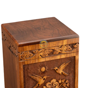 AYAANS Rosewood wooden Hand Carved Wooden Hot Selling cremation Urn Box for Adult Ashes Wholesale Cremation Urns (6X6X11)IN - Product Image 2