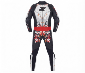 Combinaison de course professionnelle pour homme en cuir de vache/crocodile véritable, 1 pièce, avec protection CE niveau 2, sur mesure - Product Image 2