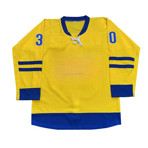 Jersey de Hockey sobre Hielo Blanco Personalizado, Ecológico, de Malla, Cuello en V, Manga Larga, Sublimado, Transpirable, 260g, Poliéster, Uniforme de Equipo Masculino, OEM - Product Image 2