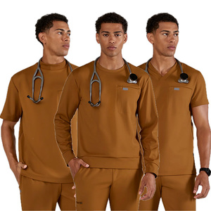 Autumn Winter Unisex Medical <b>Scrub</b> Sets Spandex/Polyester Twill Fabric Breathable <b>Plus</b> <b>Size</b> Printed Design Seamless Hospital - Product Image 5