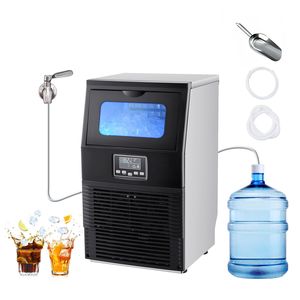 Macchina per il Ghiaccio Commerciale da Cucina in Acciaio Inossidabile, da Banco, 90 Libbre/24h, 12 Libbre di Capacità di Stoccaggio, 32 Cubetti per Ciclo - Product Image 1