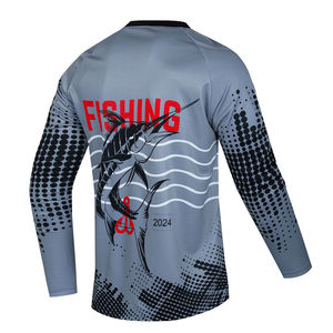 Camiseta de Pesca de Manga Larga con Cuello en V, Sublimación, Bordado de Logotipo, Diseño Personalizado, Alta Calidad - Product Image 2