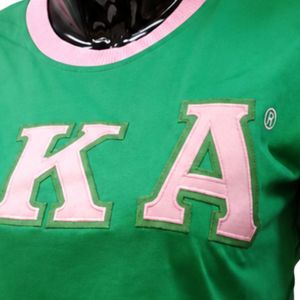 Women Pink Green Black Ringer T Shirt Classic Letter Embroidered Casual <b>Top</b> Short Sleeve Fashion Apparel Stylish Everyday Wear - Product Image 6