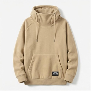 เสื้อฮู้ดผู้ชายสีเบจ ทรงปกติ ผ้าฝ้ายเฟรนช์เทอร์รี่ มีกระเป๋า สวมใส่สบายๆ สำหรับฤดูใบไม้ร่วง - Product Image 1