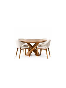 Modern Solid Rectangle Walnut Wood Luxury <b>Dining</b> Table Set <b>4</b> <b>Chairs</b> Midcentury Design Durable Stable Base Home Hotel Furniture - Product Image 6
