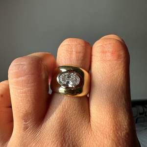 Bague large en moissanite taille ovale pour femme, en argent 925 original plaqué or, bijou unique pour cadeau de mariage ou de mariée - Product Image 5