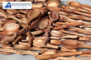 Juego de Cucharas de Madera Ecológicas con Forma de Corazón, Utensilios de Madera Natural, 20 Piezas, Hechas en Vietnam - Product Image 3