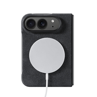 Étui de luxe en Alcantara pour iPhone DUO, housse de protection magnétique pliable