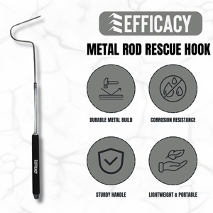 Bastón de rescate extensible de acero inoxidable de 92 cm (36 pulgadas) con gancho desmontable para serpientes y reptiles - Product Image 4