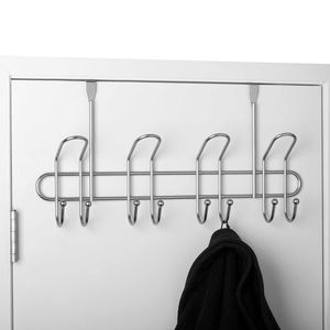 Colgador de puerta de hierro resistente con múltiples ganchos, diseño que ahorra espacio, ideal para uso en dormitorios y baños - Product Image 6