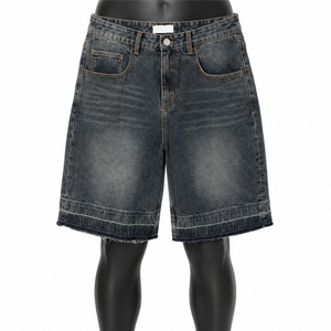 Pantalones Cortos de Diseño Personalizado para Hombre, 100% Algodón Orgánico, Estilo Urbano, Ecológicos, Cintura Media, Lavados, Novedad de Verano - Product Image 1