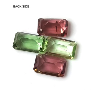 Ensemble de tourmalines zambiennes multicolores pastel naturelles, 4,0 carats au total, taille émeraude 8x5 mm, 4 pierres précieuses calibrées en vrac - Product Image 6