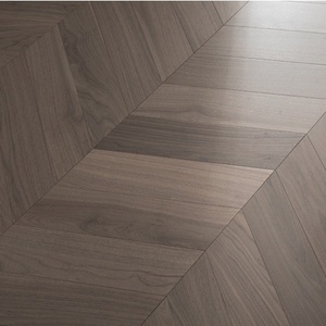 Planches <span class=keywords><strong>de</strong></span> parquet en chêne <span class=keywords><strong>Chevron</strong></span> couleur noyer fumé à 45 degrés, parquet contrecollé, certifié FSC - Product Image 2
