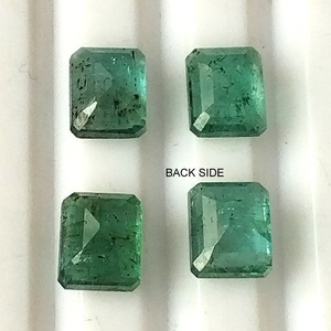 Émeraudes naturelles de Zambie, 3,55 carats au total, 85 mm, taille émeraude calibrée, facettées, translucides, pierres précieuses légères, lot de 4 - Product Image 4