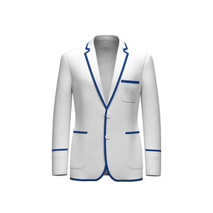 Blazer formel unisexe Zeta White en coton biologique, doublure personnalisée, double bordure, prêt à expédier, fabrication OEM Greek Life - Product Image 1