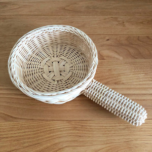 Woven rattan frying pan <b>toy</b> children wooden <b>kitchen</b> <b>toys</b> eco friendly pretend play kitchenware - Product Image 1