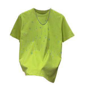 T-shirt pour homme avec strass, design tendance, haute qualité, nouvelle arrivée, léger, 100% coton, respirant, décontracté, personnalisable, col rond - Product Image 1