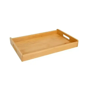 High Quality Durable Wooden Rectangle Tray Multifunctional Metal Decorative Serving Tray for Food Drinks <b>Breakfast</b> Party - Product Image 5