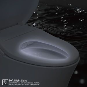 Siège de toilette intelligent électrique à double mode de commande avec siège chauffant réglable, buse de bidet portable, siège de toilette intelligent allongé - Product Image 5