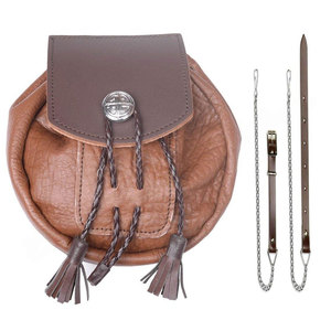 Accesorio de Cuero Genuino para Kilt Escocés Sporran, con Cadena, Accesorio para Traje Highland, Superventas - Product Image 1