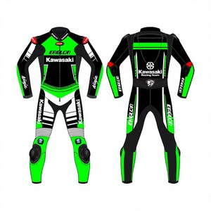 Traje de Motociclismo Rawasaki para Hombre, de Cuero Vacuno/Canguro, Mono de Carreras, con Protección OEM CE - Product Image 1