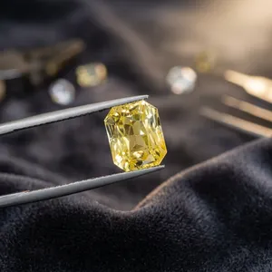 Zafiro amarillo natural sin calentar, corte esmeralda, 5.63CT, 9.7X8X6.8MM, de Ceilán, piedra preciosa suelta para la fabricación de joyas. - Product Image 3
