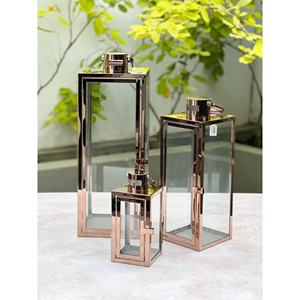 Lanternes à bougies en métal rose doré modernes, très vendues en 2026, lot de 3, faites à la main, durables, pour la décoration de la maison pendant le Ramadan - Product Image 5