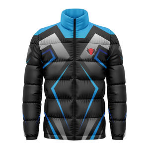 Veste matelassée unisexe grande taille à manches longues, légère, antibactérienne, résistante à l'eau, entièrement sublimée, coupe-vent, col montant - Product Image 2