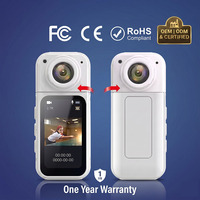Caméra corporelle portable 2.7K, fixation casque magnétique, mini caméra d'action avec objectif rotatif à 180° et écran 1.47 pouces