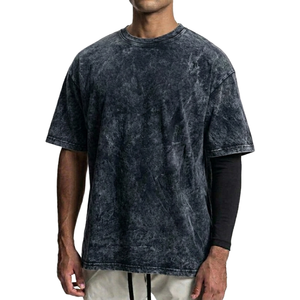 Camiseta de Hombre Oversize de Algodón 100% Pesado con Lavado Ácido y Logotipo Personalizado Impreso con Serigrafía - Venta al por Mayor - Product Image 6