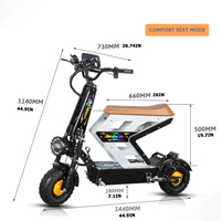 Scooter électrique tout-terrain à deux roues, pliable et à deux moteurs de 8000W, avec pneus de 13 pouces
