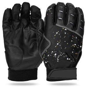 Guantes de Béisbol Personalizados de Color Negro, Hechos de Cuero, Antideslizantes, con Palma de Alto Agarre, para Jóvenes, para Softbol - Product Image 1