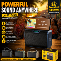 Haut-parleur portable LN-5216MINI avec support de téléphone, antenne télescopique, radio FM, audio puissant 10W, appairage TWS, vente en gros