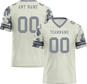 Maillot de football personnalisé sublimé à col en V pour homme, manches courtes, motif camouflage, anti-humidité, uniforme d'équipe, taille adulte - Product Image 1