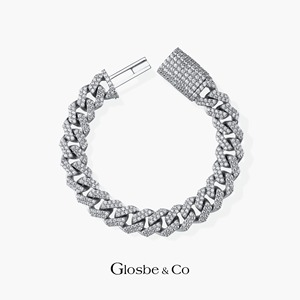 Bracelet cubain rond en moissanite synthétique Glosbe & Co pour homme, grande taille, style GRA, pour usage quotidien, vente en gros de bijoux du Vietnam - Product Image 1