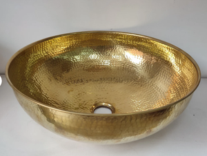 Oferta Especial: Lavabo de Latón Macizo con Diseño Martillado, Estilo Único para Baño, Decoración Interior, Utensilios de Cocina, Lavabo Metálico - Product Image 1