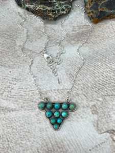 Handmade Kingman Turquoise <b>Necklace</b> Sterling Silver Southwestern Boho <b>Statement</b> Jewelry Artisan Gift for Her - Product Image 6