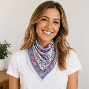 Handmade Paisley Cotton Floral Pattern Cotton <b>Square</b> <b>Scarf</b> Multifunctional Fashion Style Spring Summer Wear Unisex Bandana - Product Image 1