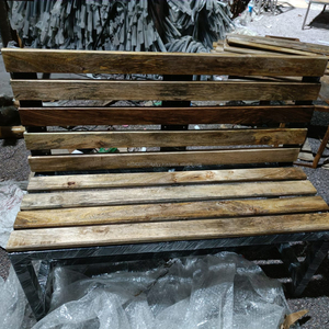 ม้านั่งในสวนแบบพับได้กลางแจ้งม้านั่ง2-Seater ระเบียงเก้าอี้ไม้น่ารักมีพนักพิงและที่เท้าแขนสำหรับลานบ้าน - Product Image 2