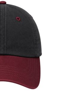 Casquette de baseball bicolore noire et bordeaux personnalisée par le fabricant, ajustable, unisexe, en coton, décontractée, sportive, mode, pour l'extérieur - Product Image 4