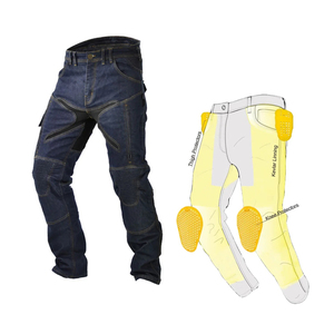 Black Denim <b>Pant</b> Men High Quality <b>Padding</b> Protective Winter Motorcycle Biker Jean for Lining Breathable Ripped Jeans OEM - Product Image 1