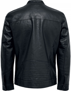 Men Genuine <b>Leather</b> <b>Jacket</b> Stylish <b>Long</b> Sleeve Casual Fashion <b>Leather</b> <b>Jacket</b> - Product Image 4