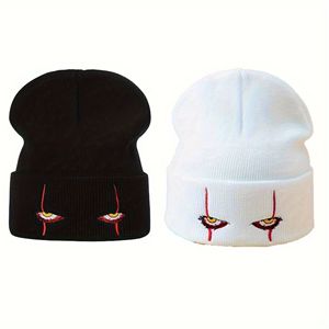 Nuevo gorro de punto jacquard personalizado para hombre y mujer, estilo tie-dye, de invierno, acrílico, cálido, holgado, con parche de cuero. - Product Image 4