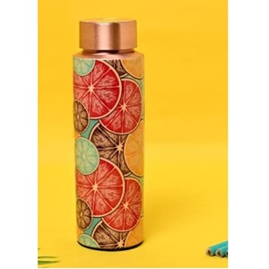 Decorative Kitchenware Fruits Juice Storage Enamel Printed <b>Copper</b> <b>Bottle</b> <b>Drinking</b> Juices Health Benefits <b>Copper</b> Water <b>Bottle</b> - Product Image 5