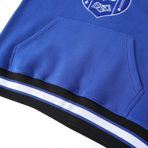 Sweat-shirt à col rond Zeta Phi Beta Greek Sorority, broderie en chenille du blason, pull en molleton bleu royal, bordure rayée, pour femmes - Product Image 5
