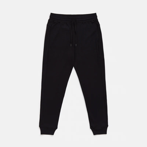 Pantalones Deportivos para Hombre, Negros, de Poliéster Ligero, Antipilling, de Color Sólido, con Cintura Elástica, Cordón Ajustable y Bolsillos Laterales, para Otoño - Product Image 1